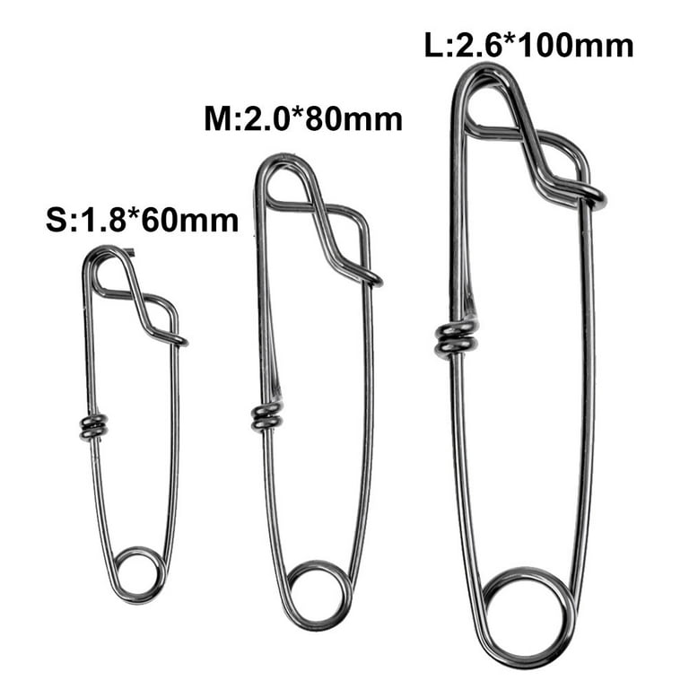 Taize 5pcs Stainless Steel Long Line Snap Clip Tuna Crab Shrimp Fishing Tackle Tool, Size: Small, Other