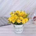 thumbnail image 3 of Artificial Sunflowers Pot, Silky Artificial Flower Daisy Metal Pot Bonsai, Artificial Flowers in Metal Potted, Artificial Daisy Bouquet for Stage Garden Wedding Windowsill Decor, 3 of 5