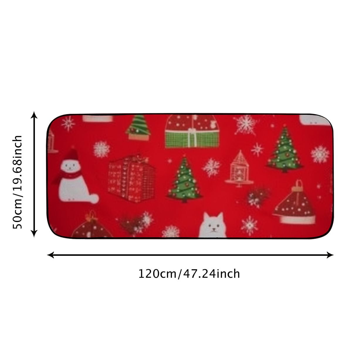 Qinduosi Red Christmas Door Mat Xmas Hello Winter Welcome Mat Non-Slip and Washable Winter Doormat Rubber Back Christmas Door Mat Rugs for Indoor Outdoor 19.68*47.24 in