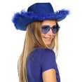 thumbnail image 3 of Sombrero de Vaquera Funcredible Azul con Gafas Divertidas para Disfraz de Vaquera Halloween, 3 of 3