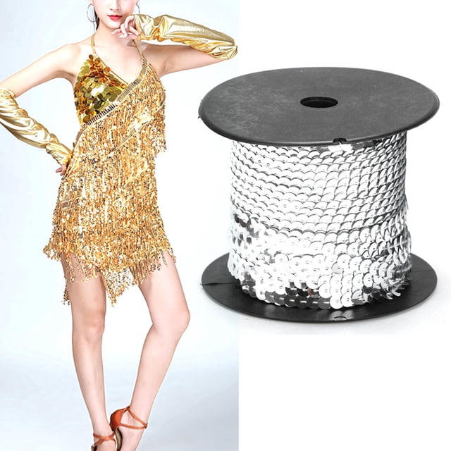 100 Yard Sequin String, Pressed Into a Flat, Rounded Shape to Reflect More Light, for Decorating Craft or Sewing Projects