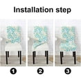 thumbnail image 3 of Leaf Chair Covers Beautiful Blue Yellow Branch Chair Covers Set of 6 for Dining Room Dining Chair Slipcover Washable Removable for Kitchen Hotel Universal Size, 3 of 4