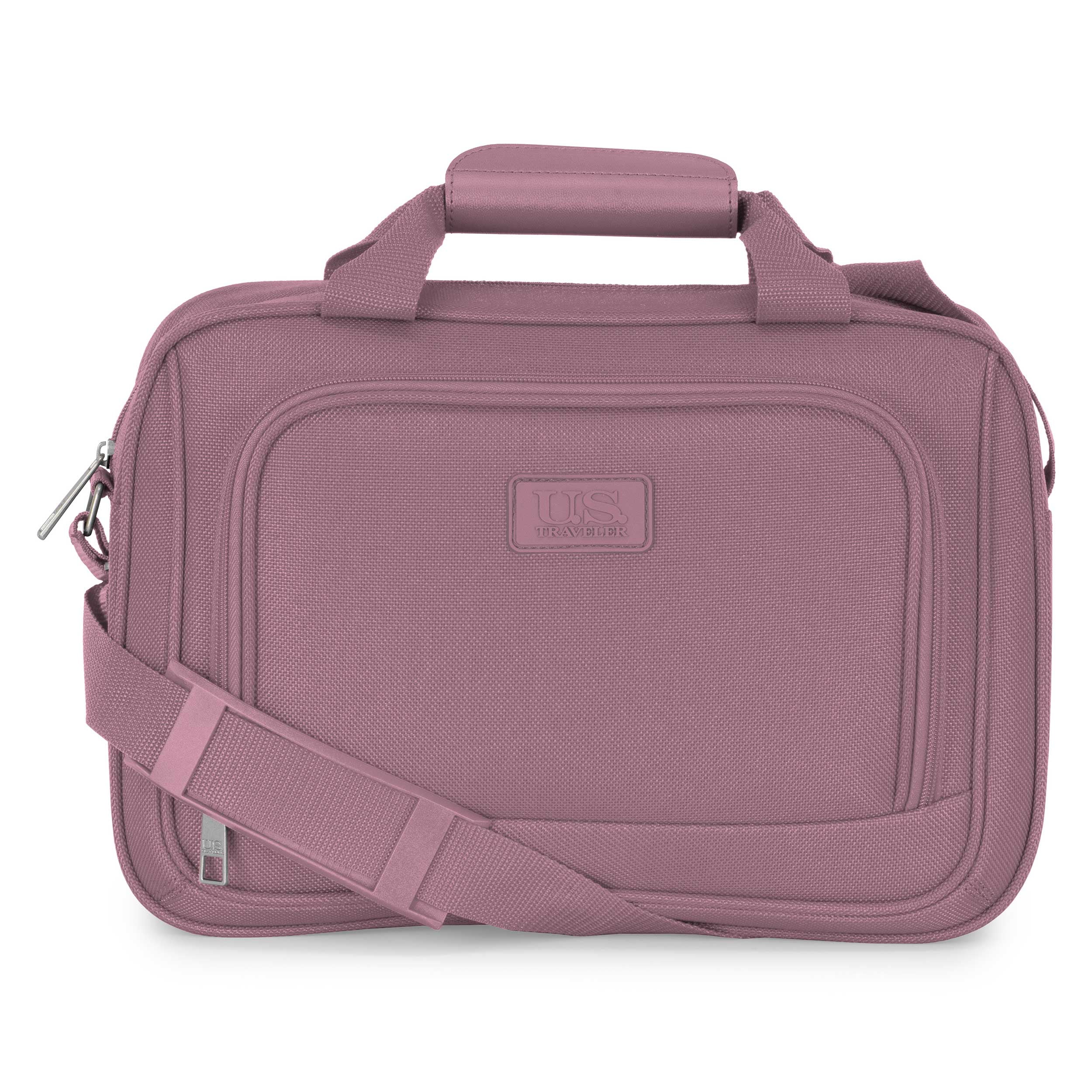 U.S. Traveler Rio 2-Piece Expandable Softside Carry-on Luggage Set - Spinner Wheels, TSA-Approved, Tote Bag, Lightweight Travel Suitcase, Mauve (22/14)