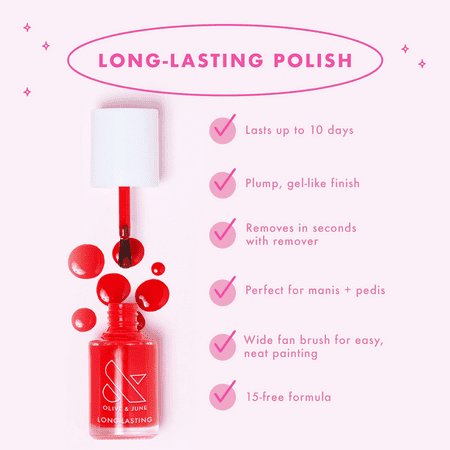 Olive & June Long Lasting Nail Polish, Bold & Unshaken, Purple, 0.46 fl oz