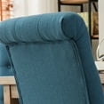 thumbnail image 4 of Roundhill Furniture Amonia 7-Pc Dining Set, Turned-Leg Dining Table with 6 Tufted Chairs, Blue, 4 of 11