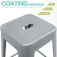 thumbnail image 5 of 24" Metal Bar Stools Set of 4, Counter Height Stackable Backless Stools, Square Seat, Up to 300 lbs Weight Capacity, Indoor Outdoor Use ( Grey ), 5 of 8