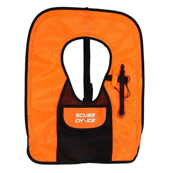 Scuba Choice Adult Orange Snorkel Vest With Front Pocket & Whistle, XL