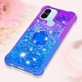 thumbnail image 6 of Clear Case for Xiaomi Redmi A1 with Kickstand for Girls Women, Floating Liquid Holographic Sparkle Glitter Case Bling Gradient Quicksand Cover for Xiaomi Redmi A1/A1+ JB Purple Navy, 6 of 7