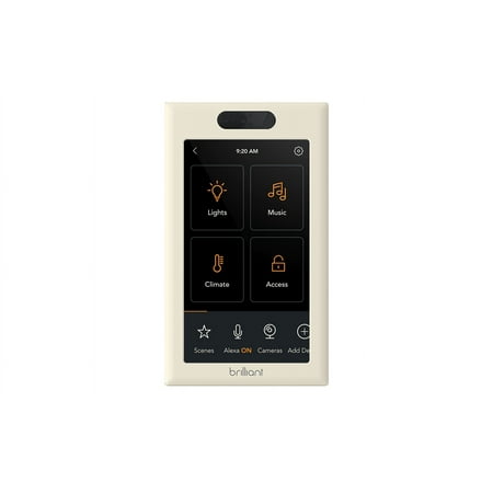 Brilliant - Wi-Fi Smart 1-Switch Home Control Panel with Voice Assistant - White
