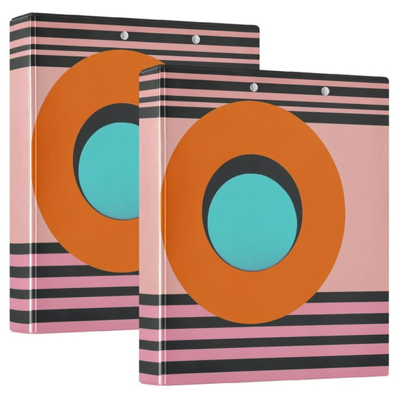 FORMRS 3 Ring Binder 1.5 inch with Pockets Set of 2 Clip Board 200 Sheets Capacity, Orange Circle