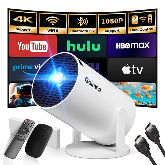 Miniproyector con aplicaciones integradas de WiFi y Bluetooth, proyector inteligente compatible con