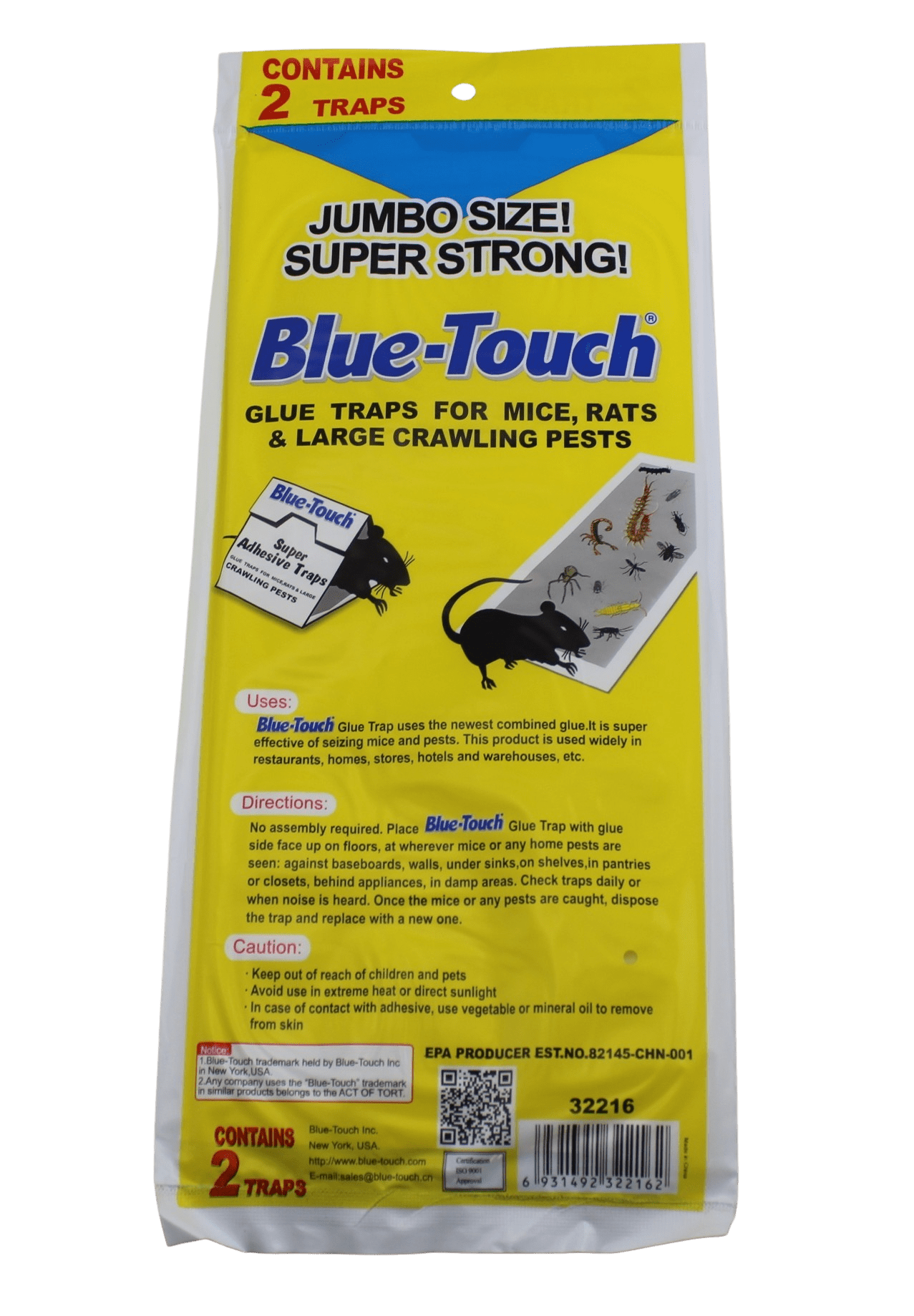 Blue Touch Trampas de pegamento para ratones, excelentes trampas de  pegamento para ratones, ratones y plagas. Tamaño grande. 0.8 x 8.5 x 4.5  pulgadas