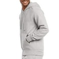 thumbnail image 3 of Men's Cotton Blend Lightweight Fleece Zip Up Hoodie Sweatshirt L, Heather Grey, 3 of 6