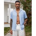 thumbnail image 2 of COOFANDY Mens Casual Short Sleeve Button Down Shirts Cuban Linen Textured Shirt Summer Beach Wear, 2 of 6