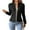 *Black, variant on Women's Work Office Croped Blazer Jacket ,Sleeve Long Collarless, Work Office Cardigan Suit Jacket Black,Womens Plus S