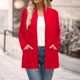 thumbnail image 2 of Ediodpoh Long Cardigan for Women Fall Open Front Cardigan with Pockets Casual Duster Lightweight Knit Coat Red S, 2 of 4