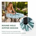 thumbnail image 4 of Round Outdoor Tablecloth with Umbrella Hole and Zipper, Coastal Octopus Tablecloth with Elastic Waterproof, Cyan Nautical Fish Shells Seaweeds Patio Table Covers for 45" - 54" Picnic Pool Tables, 4 of 9