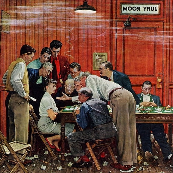 Marmont Hill "Jury" by Norman Rockwell Painting Print on Canvas