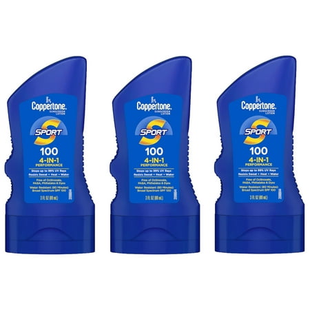 Coppertone Sport Sunscreen Lotion 4-In-1 Performance SPF 100  3 Fl. Oz. - Pack of 3