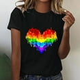 thumbnail image 2 of Dovford Pride Shirt Women Rainbow Graphic Tee Love Love Print T-Shirt LGBT Equality Shirts Short Sleeve Tops, 2 of 7