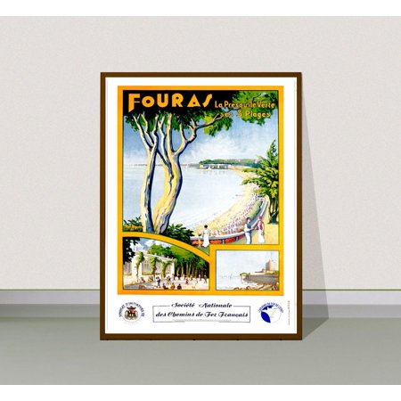 POSTER Fouras L'Presqu'ile Verte Ses 3 Plages, France Vintage Travel Poster - Poster Paper / Gift Idea-UNFRAMED