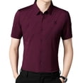 thumbnail image 3 of Camisa de manga corta para hombre, camisa de vestir de manga corta para hombre, suéter casual holgado, XXXXL, 3 of 9