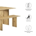 thumbnail image 3 of Modway Amistad 60" Modern Wood Dining Table and Bench Set in Oak, 3 of 6