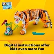LEGO Creator 3 in 1 Majestic Tiger Building Toy - Build & Display Set for Kids, Girls & Boys, Ages 9+ Birthday Gift Idea - Create a Tiger, Panda, or Koi Fish - 31129