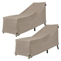 Modern Leisure Garrison Patio Chaise Lounge Cover, Waterproof, 65"L X 28"W X 29"H, Sandstone, 2-Pack