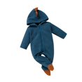 thumbnail image 4 of Hooded Jumpsuit, Winter Warm Polar Fleece Dinosaur Footed Romper Sleeper, 4 of 9