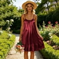 thumbnail image 3 of Posijego Women's Satin Nightgowns Sleeveless Nightdresses Camisole Dresses Ruffled Pajama Dresses Sleepwear Loungewear, 3 of 9