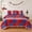 Red Navy Blue, variant on 3-Piece Christmas Quilt Set, Full/Queen Size Reversible Soft Ultrasonic Quilted Holiday Bedding, Santa Claus & Snowflake Print Coverlet with 2 Pillow Shams, Red Navy Blue