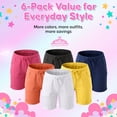thumbnail image 5 of MISS POPULAR Girls 6-Pack Stretch Bermuda Shorts Sizes 4-16, Cotton, Spandex, Elastic Waistband, Decorative Tie, Pockets, 5 of 8