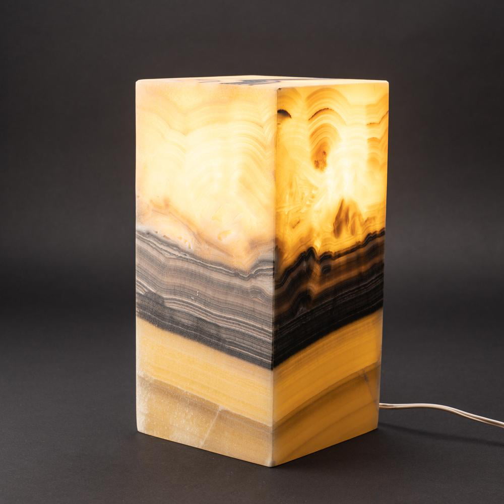 Natural Square Onyx Desk Lamp From, Onyx Stone Night Light Table Lamp