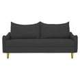 thumbnail image 2 of 66.9" Loveseat Sofa, 2-Seater Velvet Couch, Upholstered Tufted 2 Seater Sofa with Curved Arms & Backs, Accent Sofa Couch with Tapered Metal Legs, for Small Space, Bedroom, Apartment, Living Room, 2 of 7