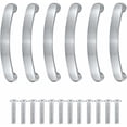 thumbnail image 1 of Lishi Silver Kitchen Cabinet Handle - 96mm Hole Distance - Set of 6 Pieces with Screws, 1 of 5