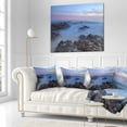 thumbnail image 2 of Designart Long Exposure at Sunset over Rocks - Modern Beach Throw Pillow - 18x18, 2 of 4