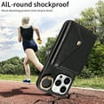 thumbnail image 2 of ELEHOLD for iPhone 14 Plus Crossbody Wallet Case with Card Slots Pockets Magnetic Button Rotating Ring Holder Stand Shoulder Strap Case for Women Girls for iPhone 14 Plus,black, 2 of 9