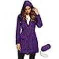thumbnail image 3 of LOMON Imperméable Femmes Packable et Léger pour les Voyages en Plein Air Veste de Randonnée Imperméable à Capuche Violet L, 3 of 4