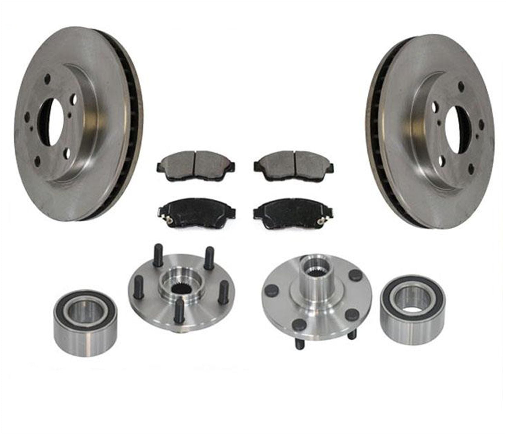 Front Brake Rotors Wheel Hub Bearings & Brake Pads for Toyota Camry 9299 2.2L