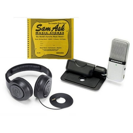 Usb Microphone Package - Samson Go Mic Portable USB Condenser Mic with SR350 Headphones and Manuscript Paper Package