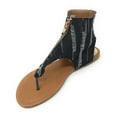thumbnail image 4 of Victoria K Women's Distress Denim Zip Front Sandals, 4 of 5