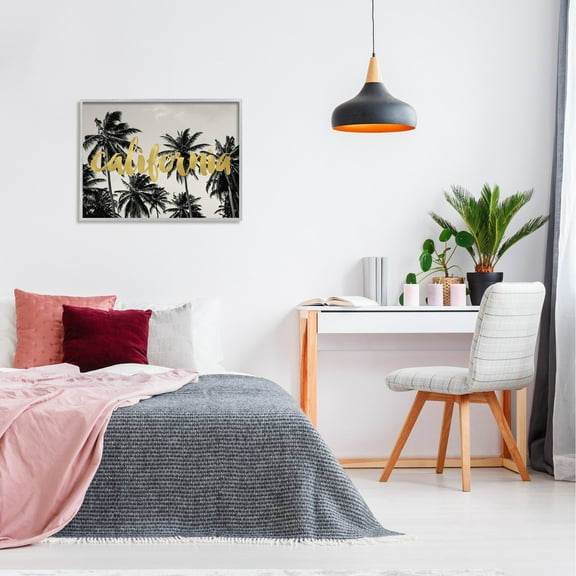 Stupell Industries Glam Typography Tropical Tree Foliage Framed Wall Art, 30 x 24, Design by Amy Brinkman