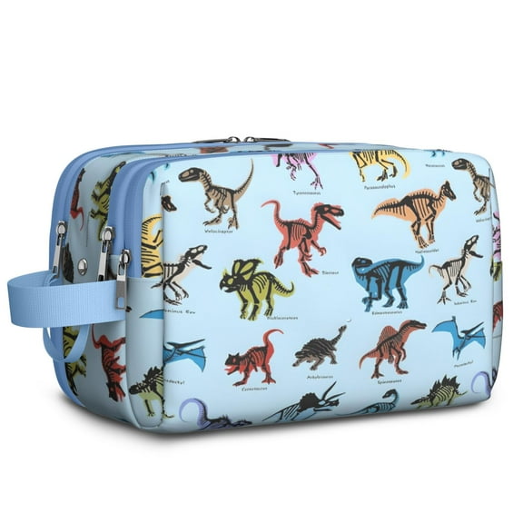 Toiletries Bag,Colorful Cartoon Dinosaurs Pattern Mens Womens Toiletry Bag Bathroom Bag,Waterproof Toiletry Travel Bag Dopp Kit Shaving Bag 11x6.3x5.1 Inch