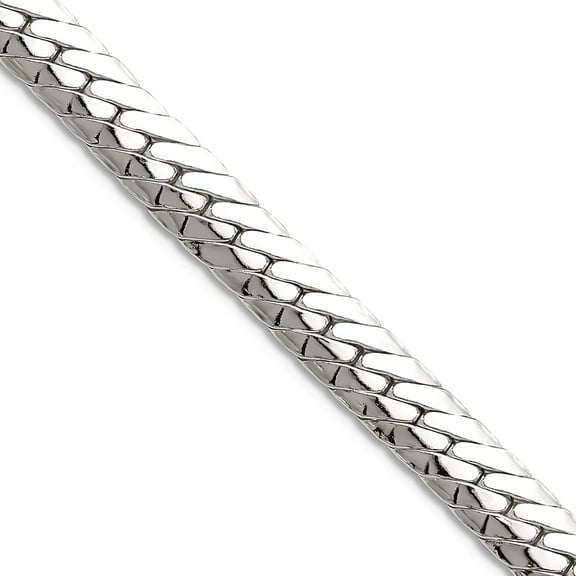 925 Sterling Silver Polished 6.25mm Double Oval Flat Chain Necklace 24 Inch Chain Necklace for Women and Men