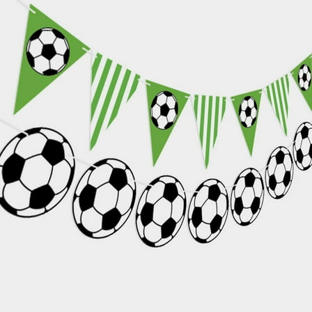 Raindrops 4pcs Soccer Pennant Flag Banner Triangle Flags Birthday Decoration Pennant Flag Banner Soccer Theme Party Backdrop