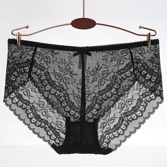 HUPOM Womens Underwear Cotton Cotton Boxers For Women Medium waist Elastic Waist Solid Thong Black XL