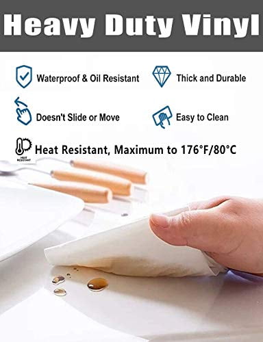 YWARX 1.5Mm Thick Table Cover Protector Home and Office Writing Desk Plastic Tablecloth Rectangular Non-Slip Waterproof Heat Hesistant Desk Table Protection Pad Mat for Coffee Table