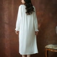 thumbnail image 3 of SWSMCLT Women's Lace Princess Nightgown Autumn Adorable Old Fashioned Night Shirt Lounge Dress Long Sleeve Baggy White Small, 3 of 5