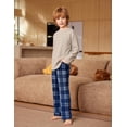 thumbnail image 6 of Arshiner Boys Plaid Pajama Pants Soft Long PJ Bottoms Plaid Lounge Pants for Boys, 6 of 7
